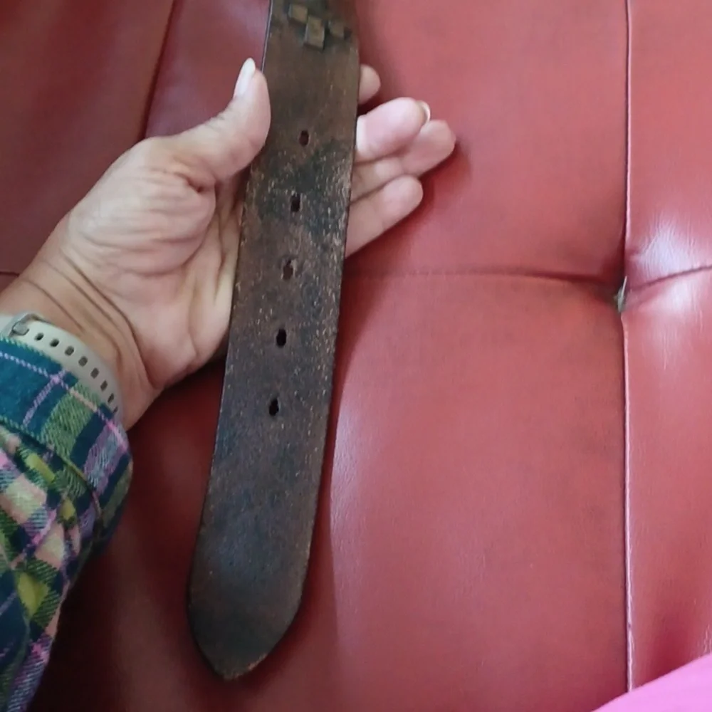 Dark brown Woven made in Mexico leather belt, Sz 42